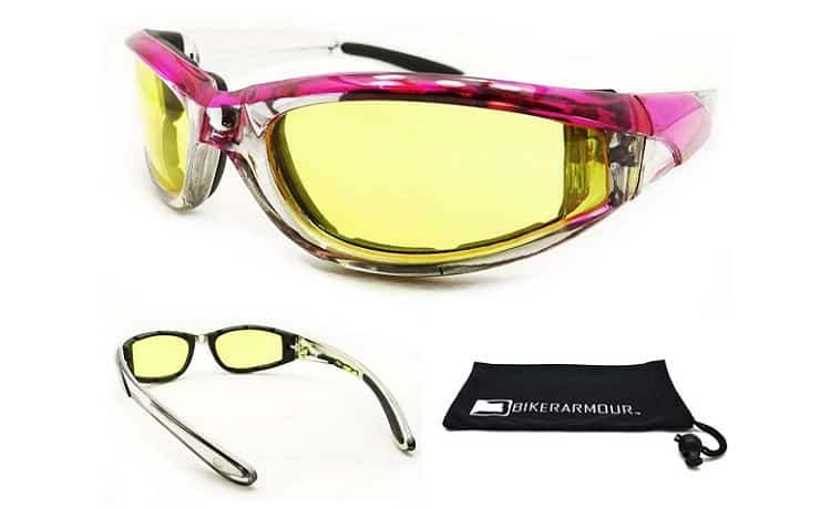 Angel Chrome And Pink Motorcycle Night Glasses Review